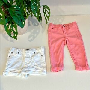 Baby Girl Denim Bundle 12M | Jeans & Shorts | Pink & White